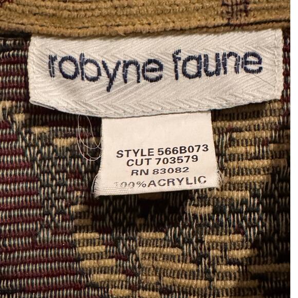 Vintage Robyne Faure Floral Tapestry Jacket 90s Boho fall brown Medium - Picture 11 of 14